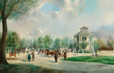A Lively Scene Before The Lusthaus Prater Vienna
