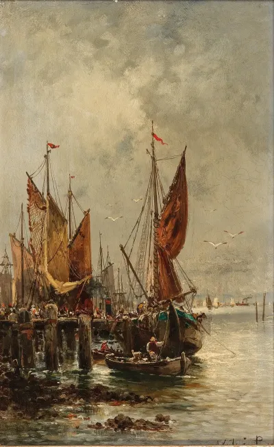 A Lively Scene In The Harbour 2