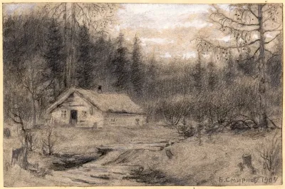 A Lodge In The Taiga Near The Village Of Baranchiki By The Baikal Station Workers Building The Krugobaikal Railway Lived Here