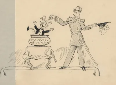 A Magician Pulls The Octopus Out Of An Antique Jar