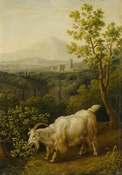 A Male Goat In An Italianate Landscape