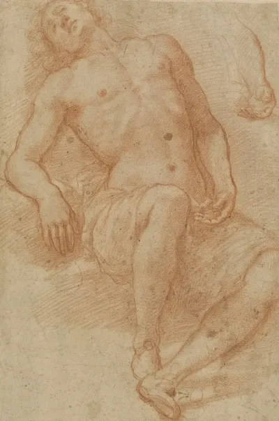 A Male Nude Half Reclining