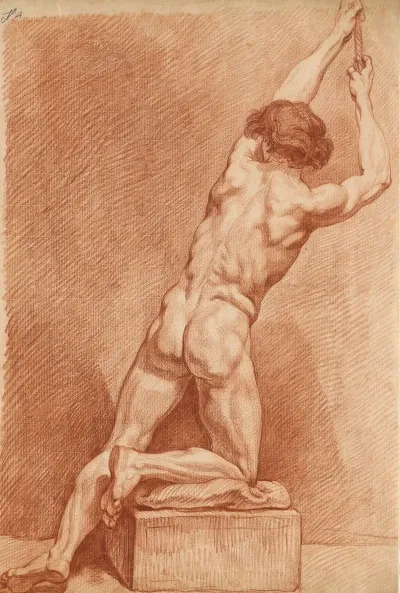 A Male Nude Seen From Behind