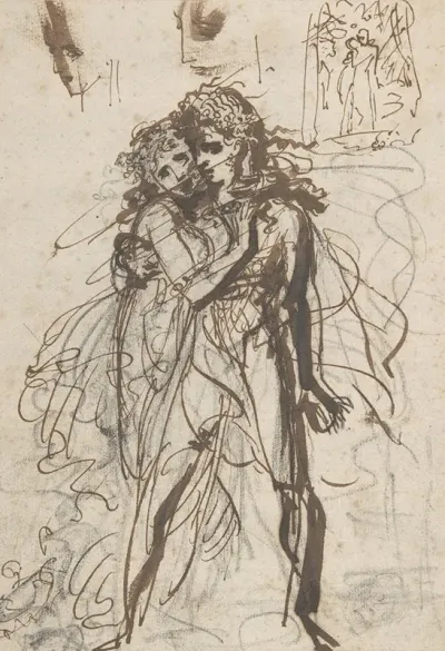 A Man And A Woman Embracing
