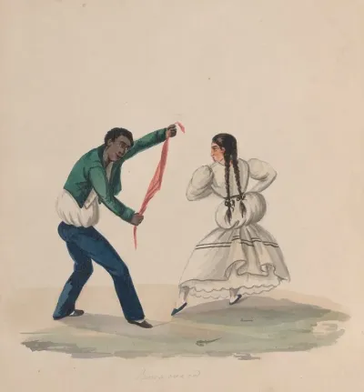 A Man And Woman Dancing The Zamacueca