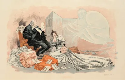 A Man And Woman Sit Looking At A Ghost