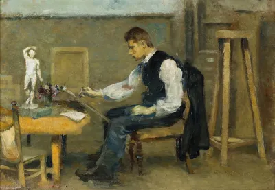A Man Drawing