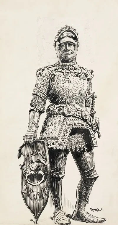 A Man In Ornate Armor His Shield Reads American Drama