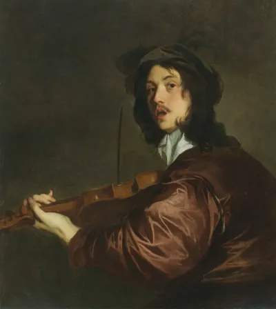 A Man Playing A Violin