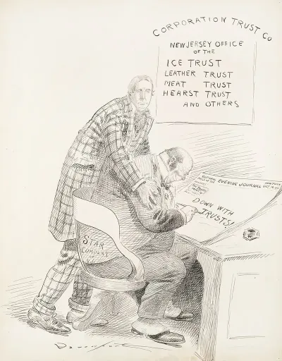 A Man Representing The Star Company Of N J Sits In The Corporation Trust Co Office And Writes An Editorial For A New York Newspaper