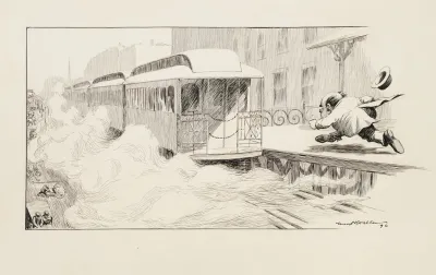 A Man Runs To Catch A Departing Train
