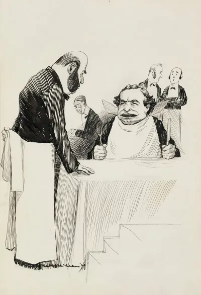 A Man Sits At A Table In A Fancy Restaurant