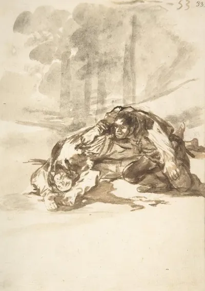 A Man Stabbing Another