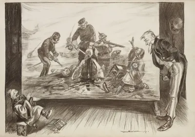 A Man Wu Ting Fan Laughs And Enjoys An Image Of The United States Military Massacring Native Americans