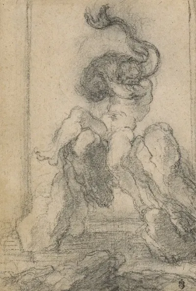 A Marine God With A Dolphin