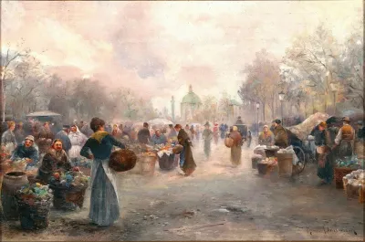 A Market Before The Church Of St Charles 2