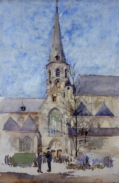 A Market Day Church Of St Jacques Ghent Belgium