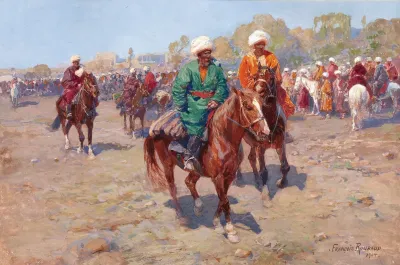 A Market Day In Central Asia