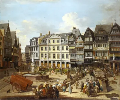 A Market On The Romerberg In Frankfurt