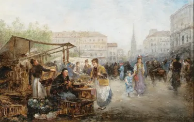 A Market Scene In Vienna