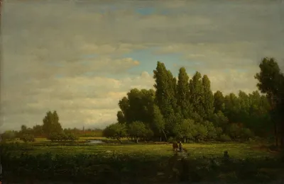 A Meadow Bordered By Trees