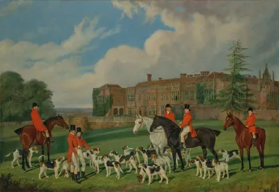 A Meet Of Sir John Copes Hounds At Bramshill Hampshire