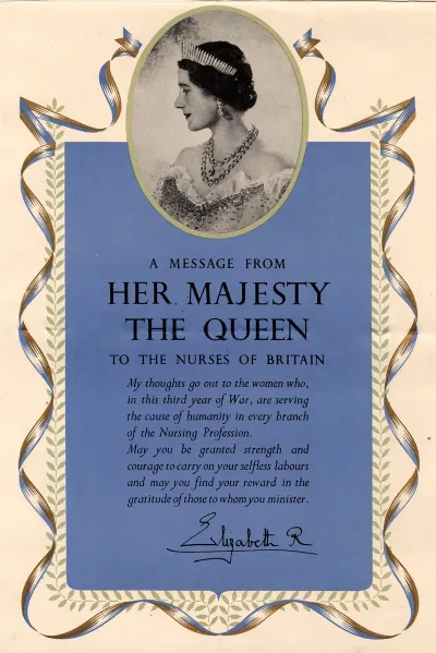 A Message From Her Majesty The Queen To The Nurses Of Britain