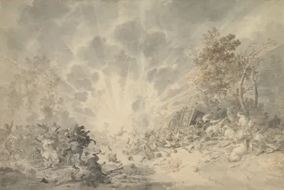 A Military Convoy Surprised By An Explosion