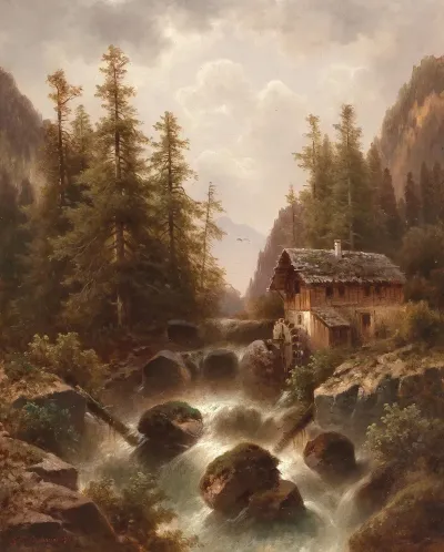 A Mill By A Mountain Torrent