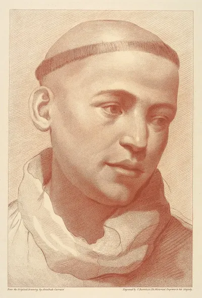 A Monks Head After Annibale Carracci