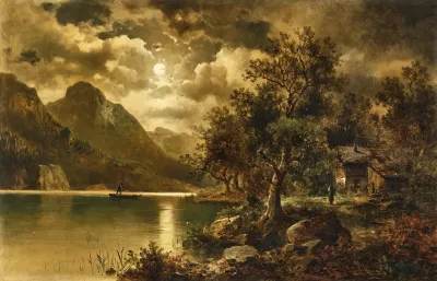 A Moonlit Night On The Lakeside