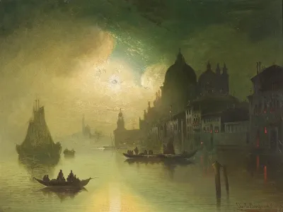 A Moonlit Night Over Venice