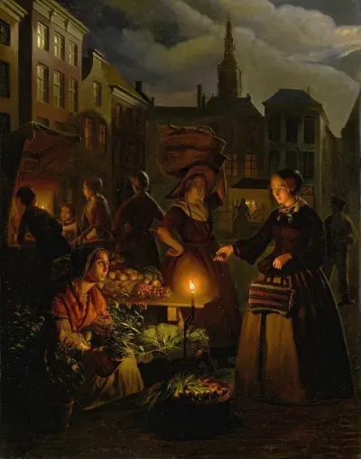 A Moonlit Vegetable Market On De Grote Markt The Hague