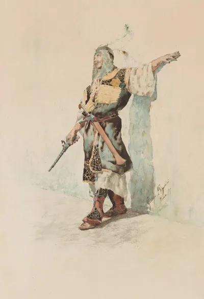 A Moorish Soldier Before A Sunlit Wall