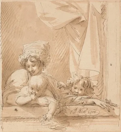 A Mother And Two Children