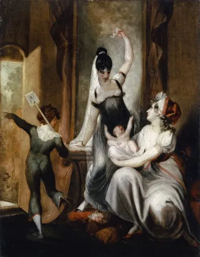 A Mother With Her Family In The Country