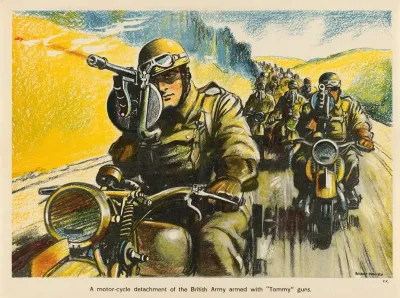 A Motor Cycle Detachment Of The British Army Armed With Tommy Guns