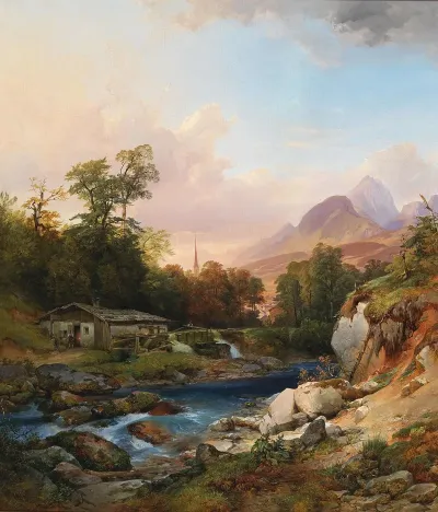 A Mountain Landscape With A Smithy