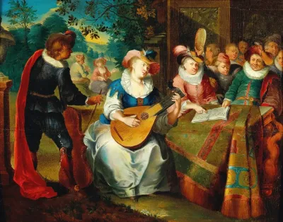 A Music Making Company On A Terrace