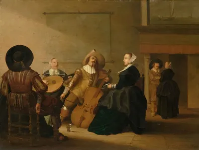 A Musical Company In An Interior