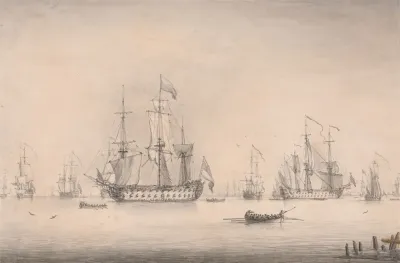 A Naval Squadron Lying At Spithead