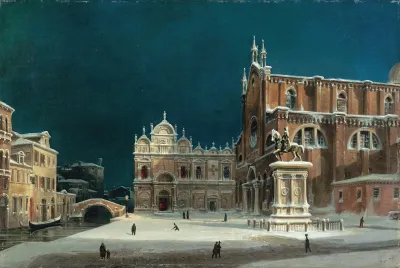 A Noctural View Of Campo Dei Santi Giovanni E Paolo Venice