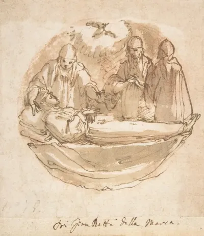 A Nun On Her Deathbed The Holy Spirit Above