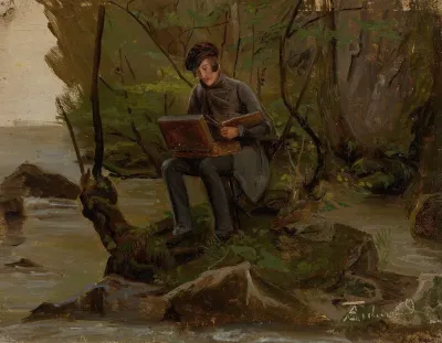A Painter At His Paint Box