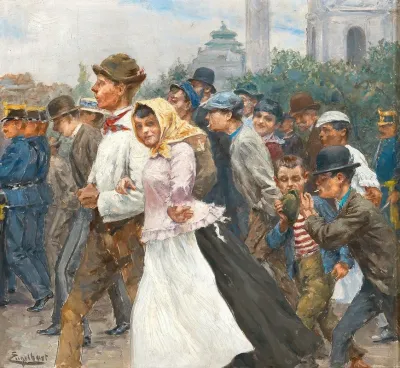 A Parade Before The Church Of St Charles