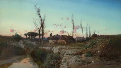 A Pastoral Landscape In The Roman Campagna