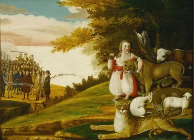 A Peaceable Kingdom With Quakers Bearing Banners 1829 30