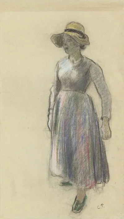 A Peasant Girl In A Straw Hat