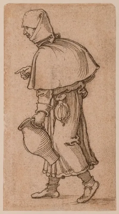 A Peasant Woman Carrying A Jug
