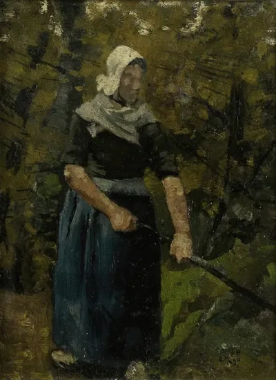 A Peasant Woman With A Stick